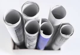 Rolled documents stock image